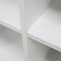 White Bookshelf With 8 Sections White Color