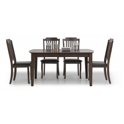 Oakland Table and 6 Chairs in Rubberwood Black PU