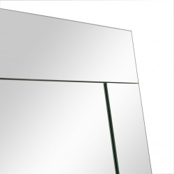 Floor Mirror W/Stand MDF Silver Finish W90x H180 cm JC-MN227