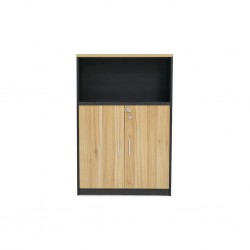 Stellar Iris Filling Cabinet Light Brown Oak & Black PP