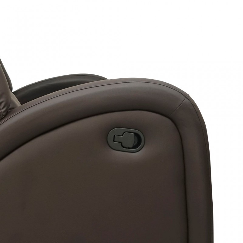 Single Recliner in Brown Leather Gel