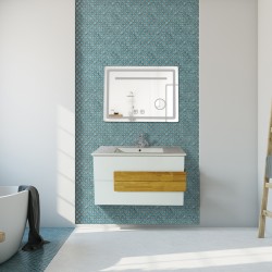 Bathroom Furniture Narkis W90 White Bassin 9090E & Mirror AL301