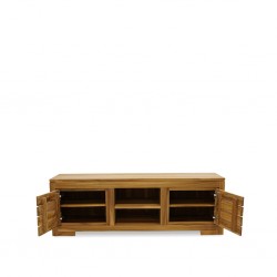 Seville Low TV Cabinet With 2 Shelves In Teak