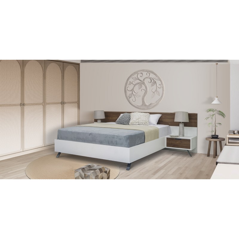 Star Bed 180x200 cm With 2 Night Tables Avatar Dark