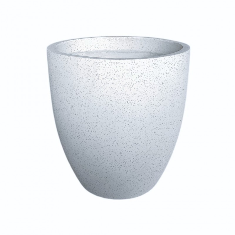 Totu M Pot White Terrazzo Cement