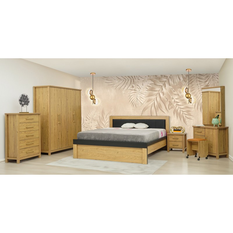 Alaska Bedroom Set 180x200 cm Beige Oak