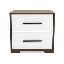 Cathalina Night Stand Walnut & White