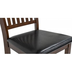 Oakland Table and 6 Chairs in Rubberwood Black PU