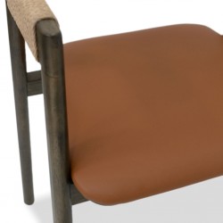 Jenson Dining Chair Tanleather and Dark stain