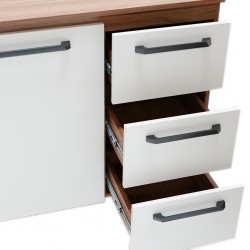 Ametista Kitchen Cabinet 2 Doors & 3 Drawers Off White