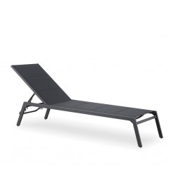 Medina Sunlounger Padded Matte Black