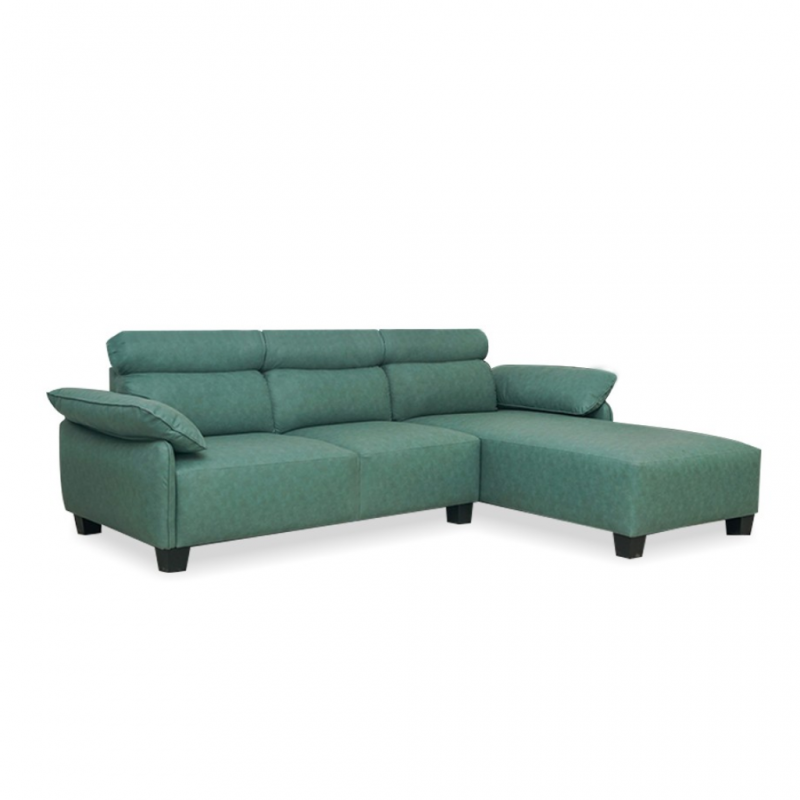Comfy Corner RHF Chaise+LHF 2S Fabric Mint L.Vegan