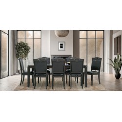 Kuka Table and 8 Chairs PU Dark Brown