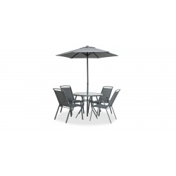 Bayside Table and 4 chairs with umbrella