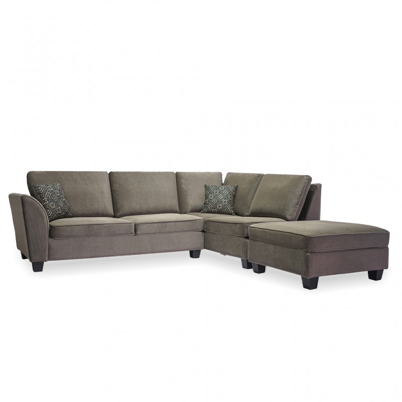 Bella Corner RHF Chaise+LHF 2Str+Otto Fabric Brown