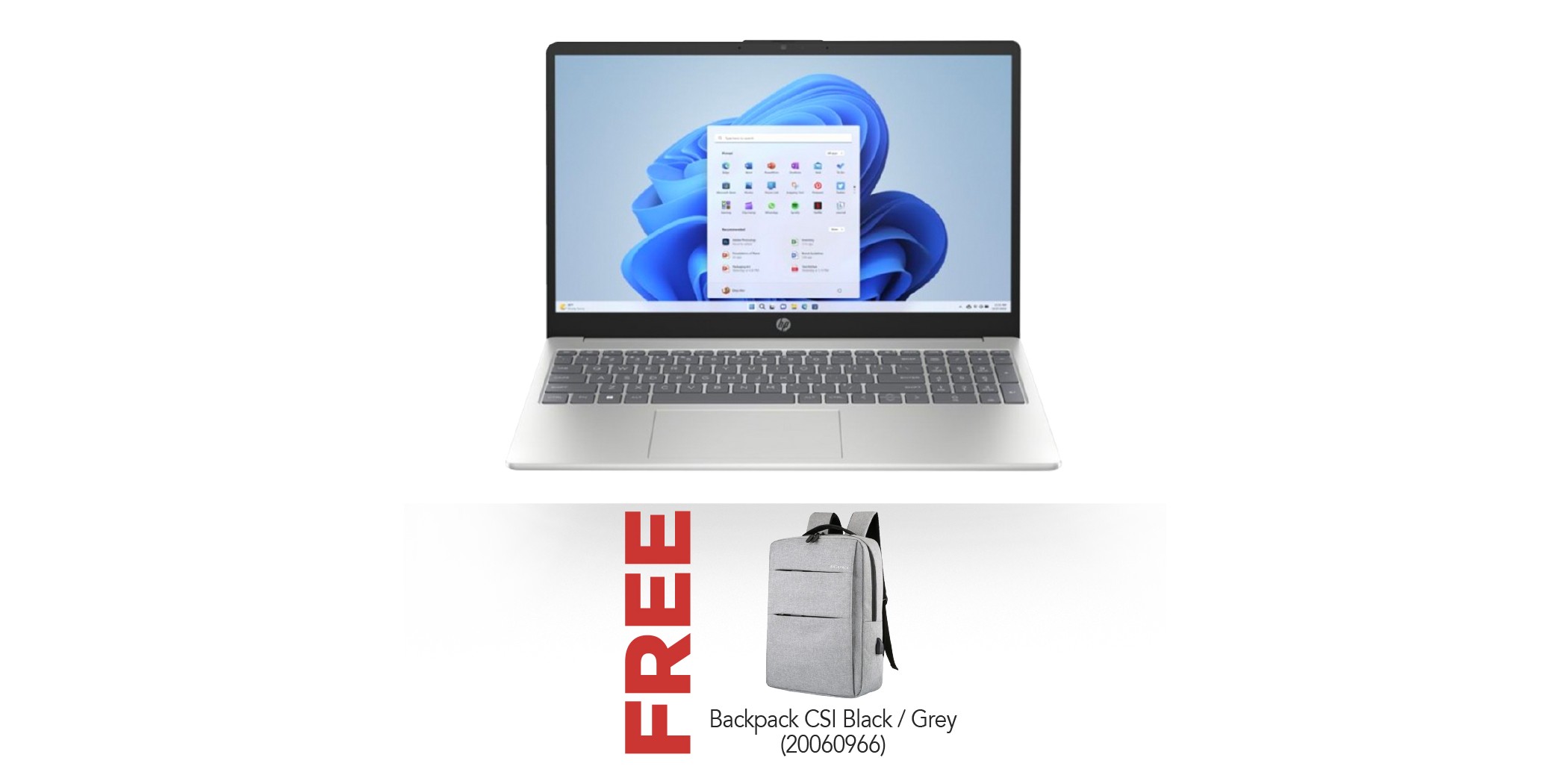 HP Laptop 15-fd0206nia Core™ i3 1315U & Free Backpack CSI Black / Grey