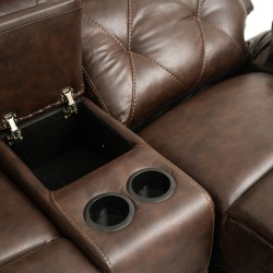 Crestline Sofa Corner Vegan Leather in Brown Col Crestline Sofa Corner Vegan Leather in Brown Col