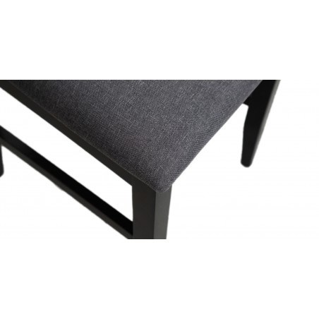 Huston Table and 10 Chairs Rubberwood Grey Fabric