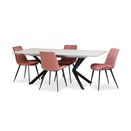 Domenica Table & 6 Chairs Pink