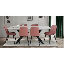Domenica Table & 6 Chairs Pink