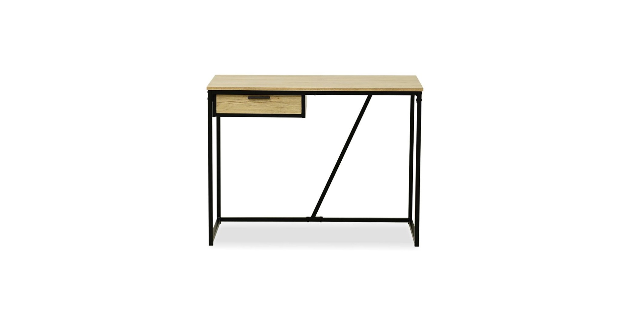 Bricka Office Desk Wood Top & Black Legs