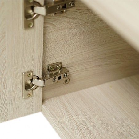 Ooden Low TV Cabinet With Crome Leg Wash Oak & Orange