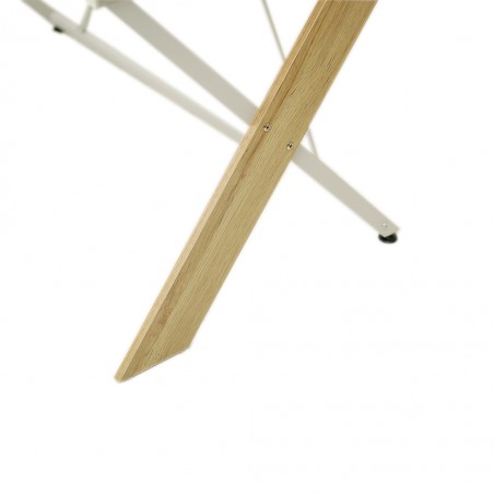 Touran Office Desk Transparent Top & Oak Legs