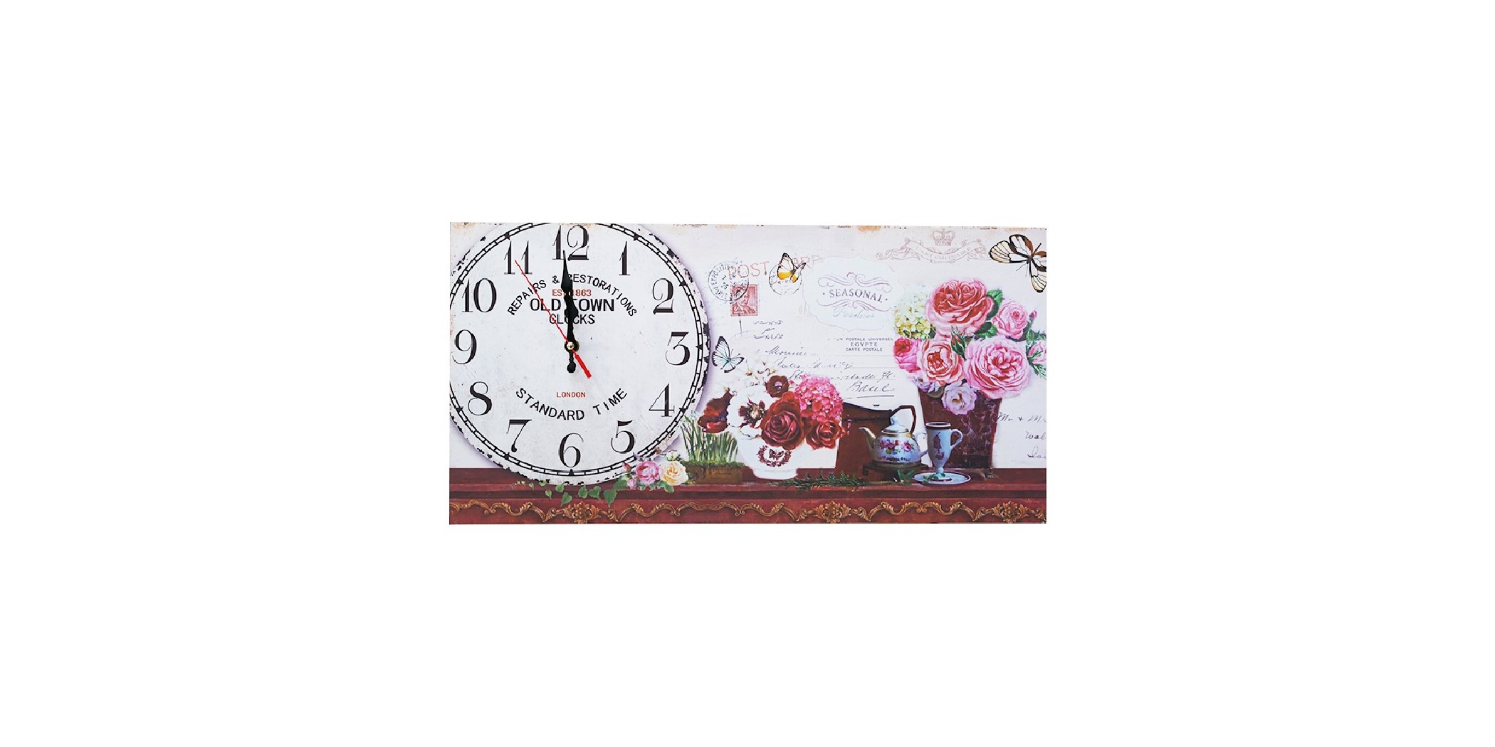 Flowery Clock Rectangle Ref B24-B28