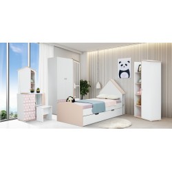 Emmie Bedroom Set 90x200cm Blush Pink & White