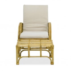 Lazy Chair & Stool Rattan With Cushion