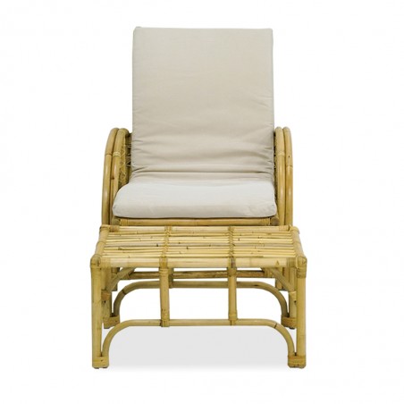 Lazy Chair & Stool Rattan With Cushion