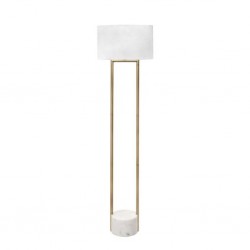 Marble Floor Lamp Brass & White Marble ML234659