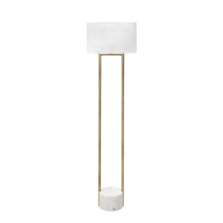 Marble Floor Lamp Brass & White Marble ML234659