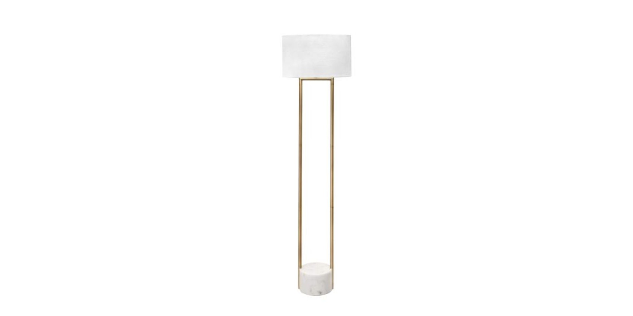 Marble Floor Lamp Brass & White Marble ML234659