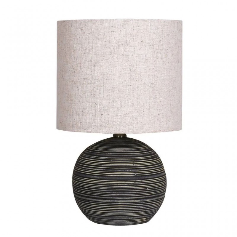 Ceramic Table Lamp With Strips Pattern