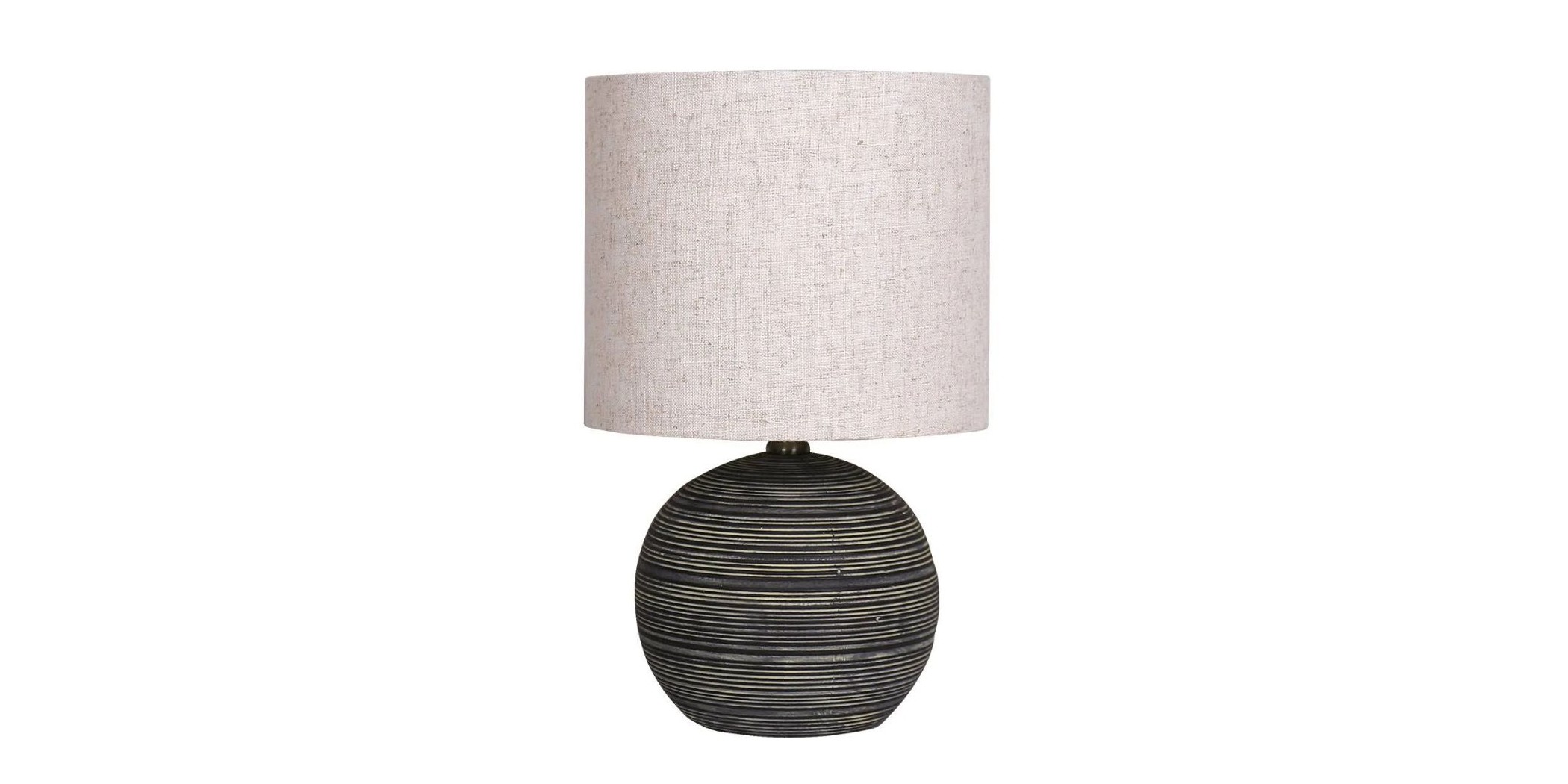 Ceramic Table Lamp With Strips Pattern