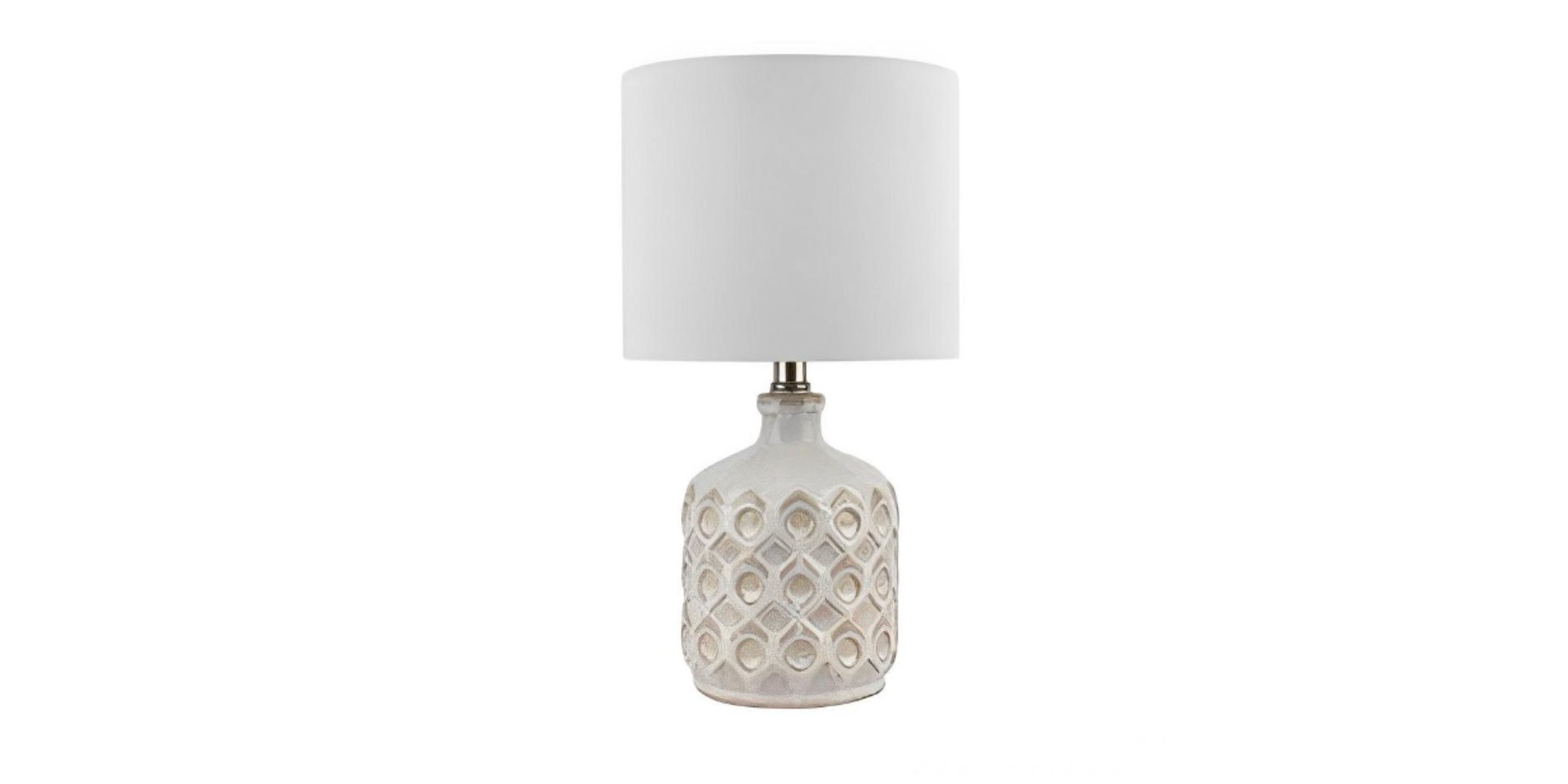 Table Lamp Ceramic In Cream Glaze Finish