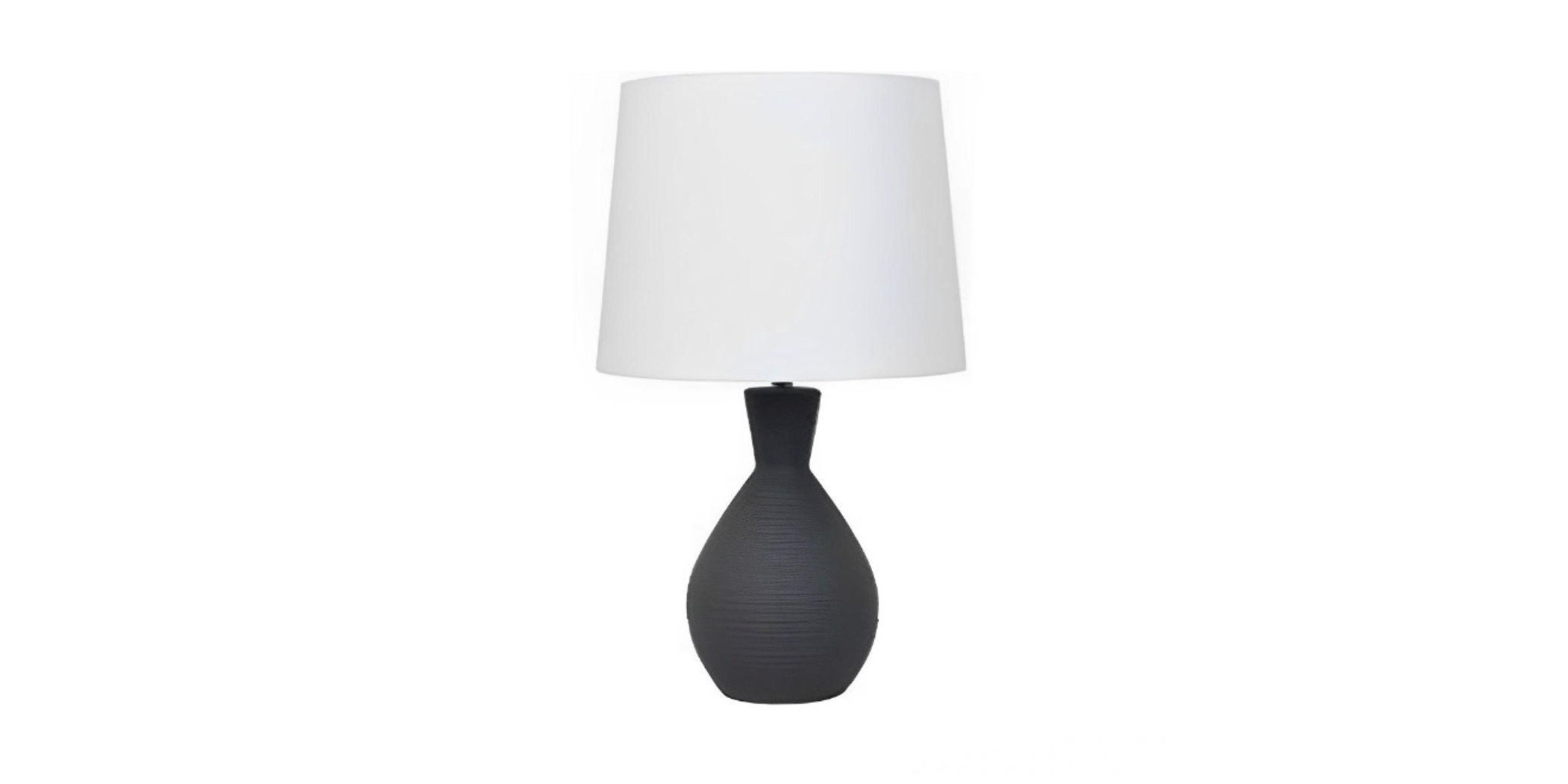 Ceramic Table Lamp In Black With White Shade Black & White - ML234513