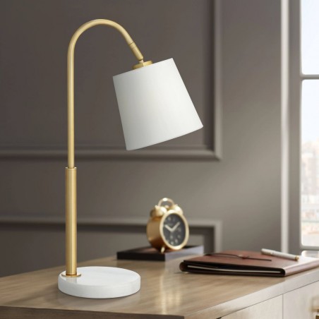 Metal Task Table Lamp With White Marble Base Brass & White Marble - ML234608