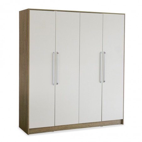 Elnora Wardrobe 4 Doors Relic Oak & Warm White