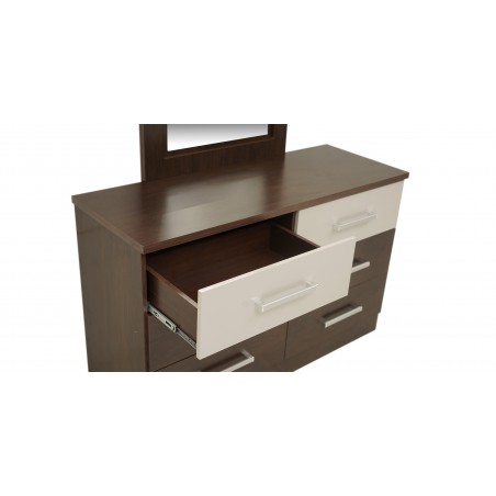 Miami Bedroom Set 180x200 cm Imbuia/Off White