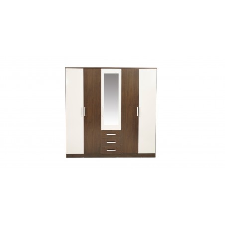 Miami Bedroom Set 180x200 cm Imbuia/Off White
