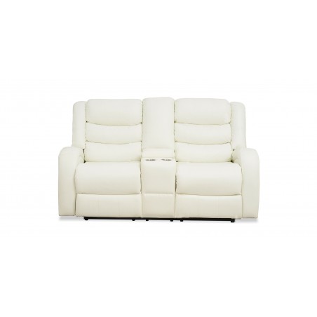 Veneto Sofa 3+2 in White Leather Gel
