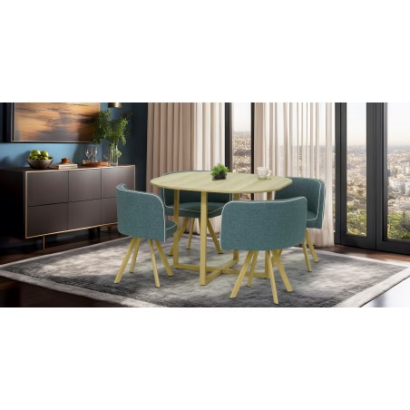 Graph Table And 4 Chairs MDF Top