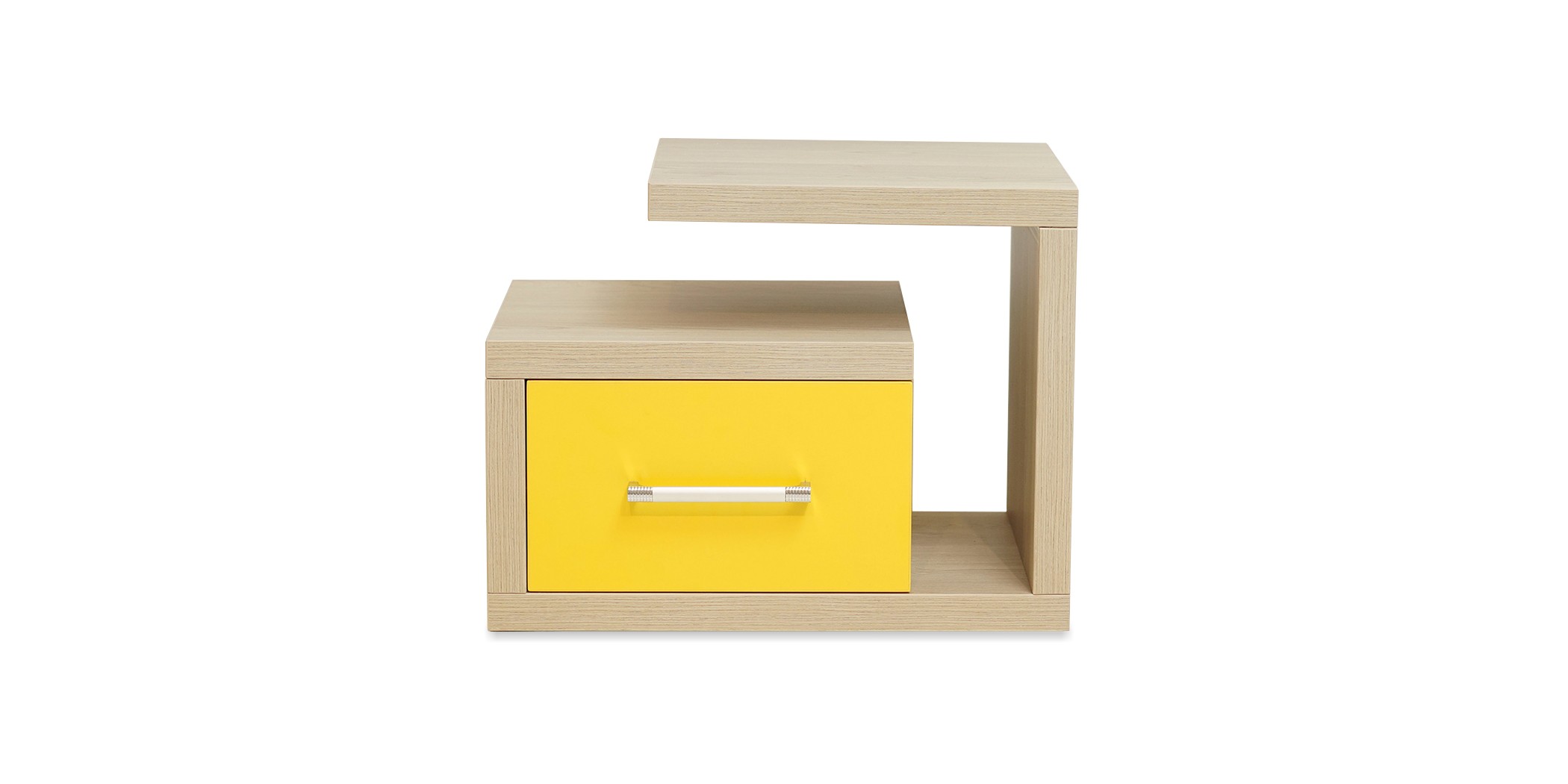Artista Night Table In Plywood Grey & Yellow