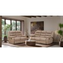Tavana Recliner Sofa 3RR+2 Seater Brown Col Fabric