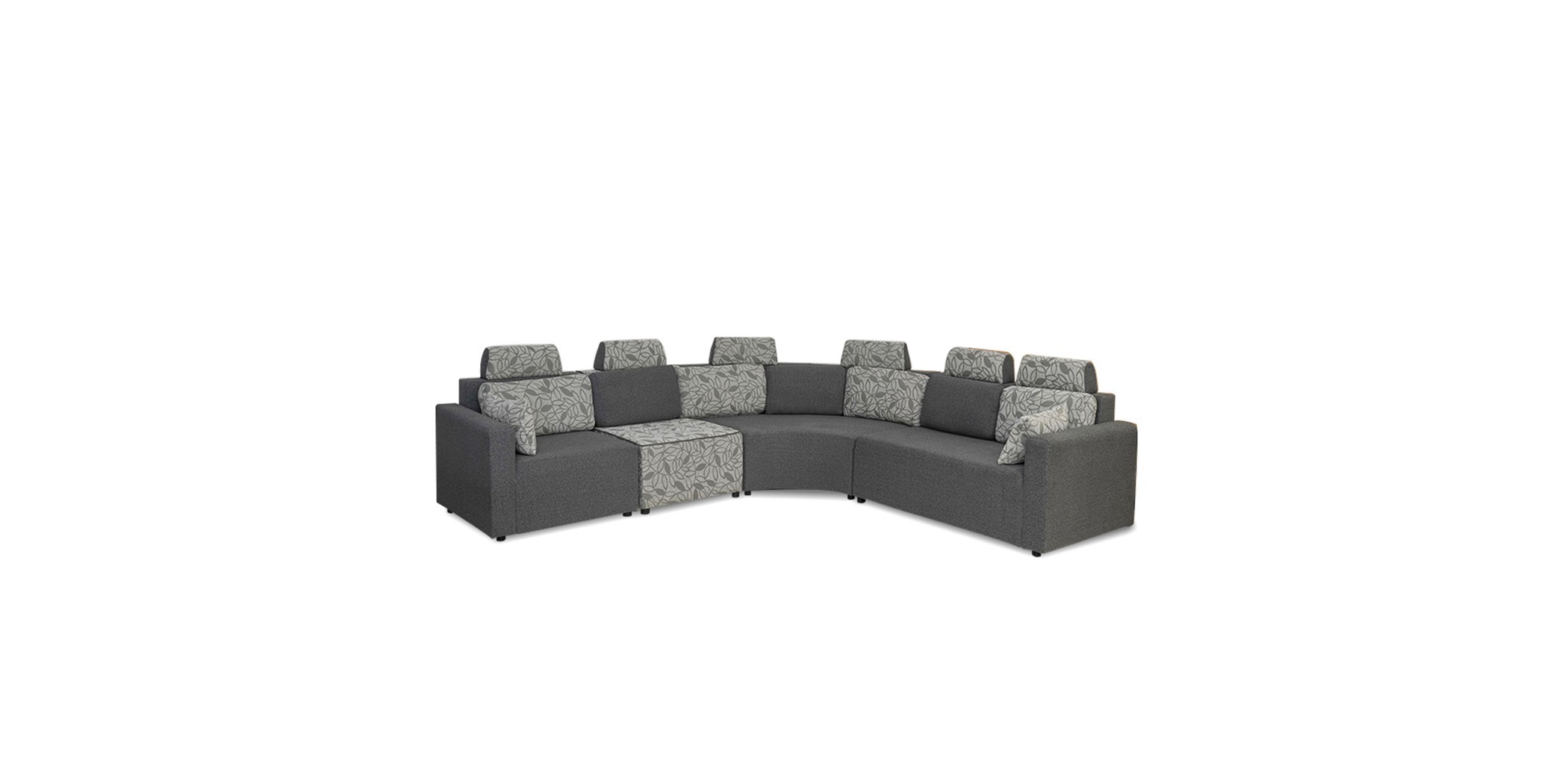 Picasso Sofa Corner in D.Grey Col Fabric