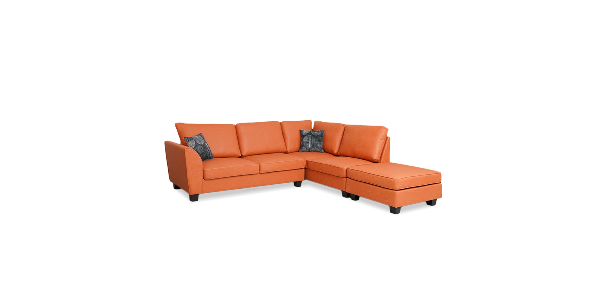 Bella Sofa Corner in Paprika Col Leather Gel