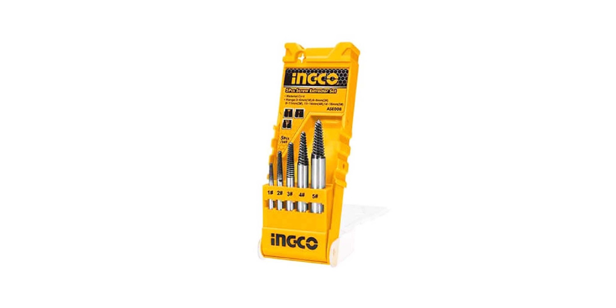 Ingco Ase008 5Pcs Screw Extractor Set