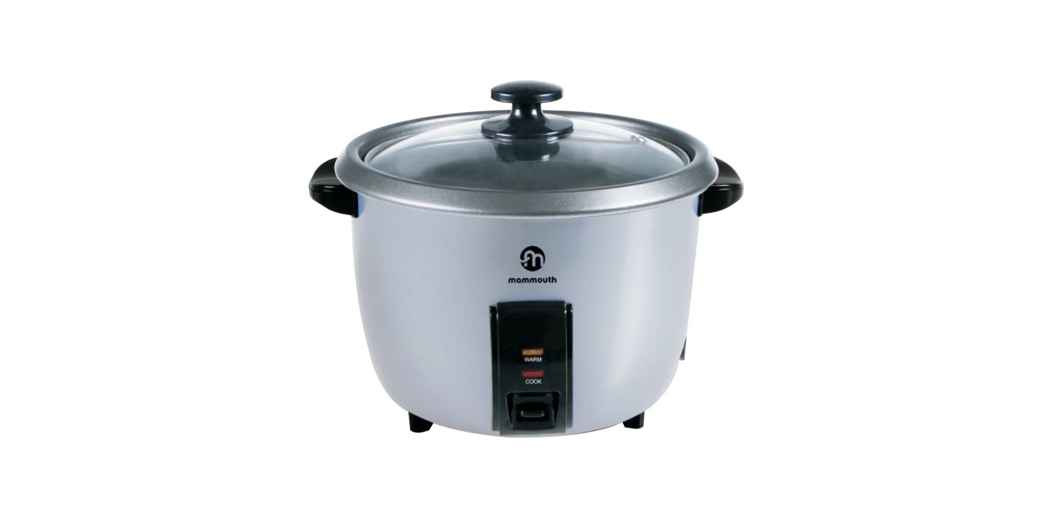 Mammouth MRC220 2.2L Silver Grey Rice Cooker With Glass Lid